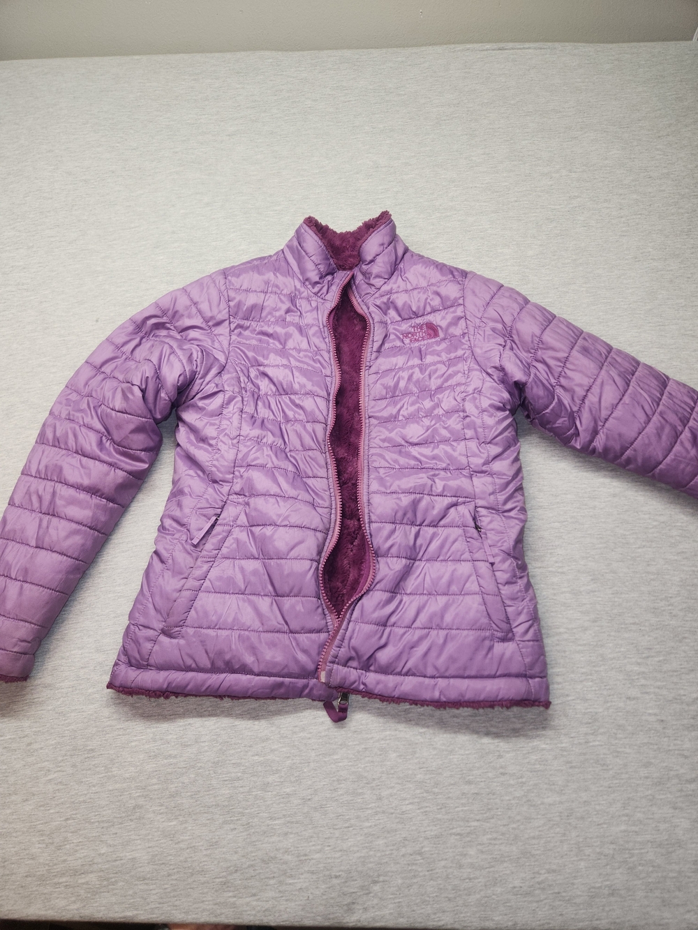The North Face Girls' Purple Insulated Jacket Reversable